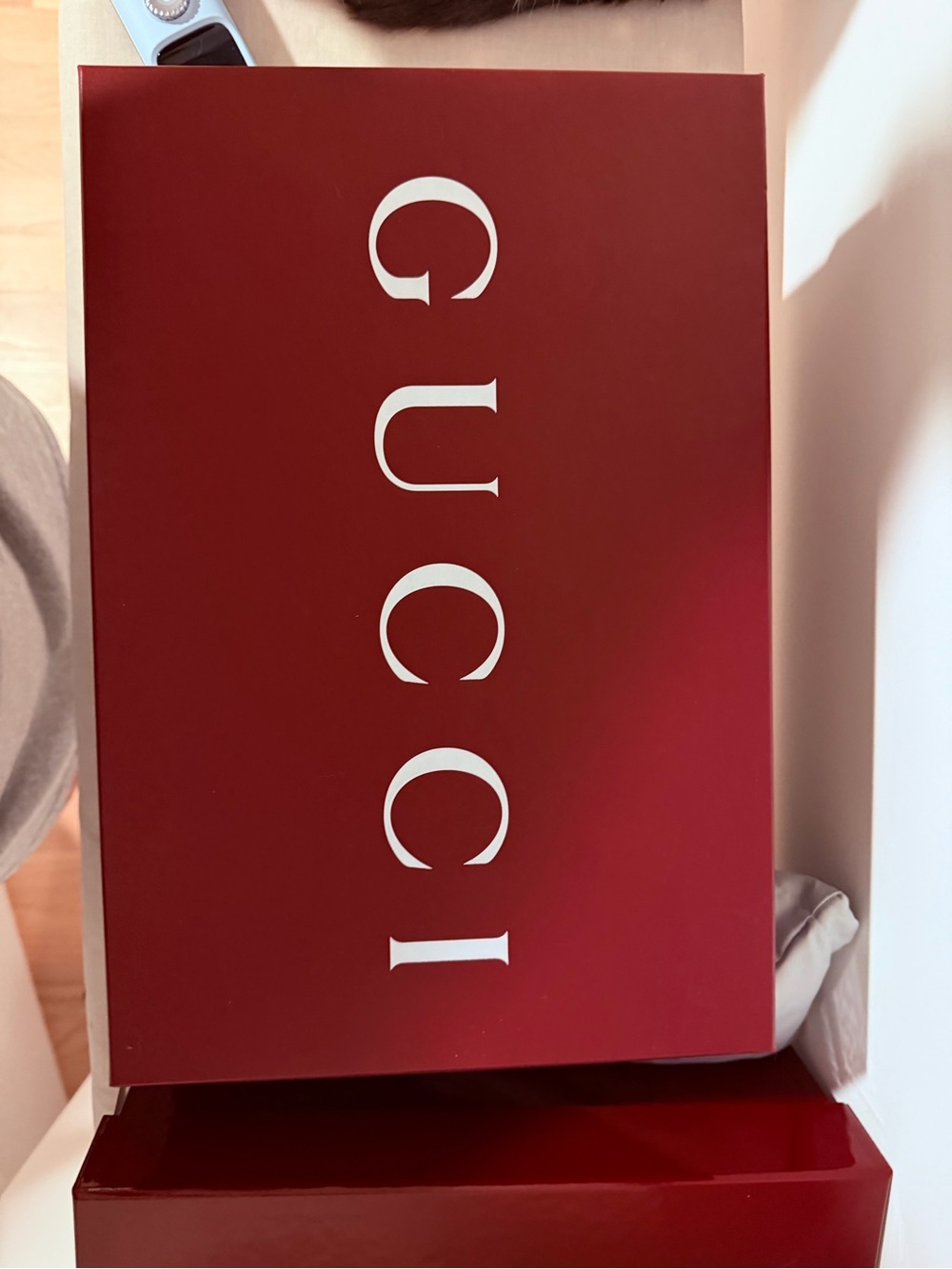 Gucci Burgundy Red Box with White Logo